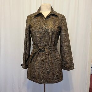 Dollhouse Brown Snake Print Trench Coat